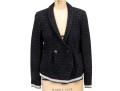 Giorgio Armani Striking Black Sequinned Enhanced Double Breasted Blazer, Size 44