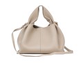 Polène Numéro Neuf Mini Taupe Pebbled Leather Top Handled Tote Bag