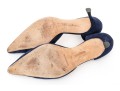 Manolo Blahnik Lovely Blue Suede Buckle Motif Pumps, Size 41