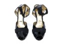 Dolce & Gabbana Striking Vero Cucio Black Patent Leather And Elastic Stilettos, Size 40