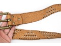 Linnea Pelle Bold Bejeweled, Studded Triangle Pattern Chunky Leather Belt, Size M