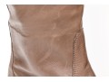Delmain Beautiful Taupe Vero Cucio Leather Knee Length Boots, Size 10