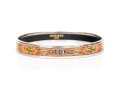 Hermès Orange, Grey And Brown Toned Slip On Bangle Bracelet, With Box