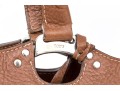 Tods Brown Pebbled Leather Top Handled Tote Bag