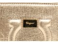 Ferragamo Striking Gold Metallic Leather Zip Wallet