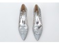 Badgley Mischka Stunning Silver Mesh Rhinestone Pumps, Size 10