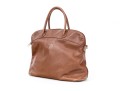 Longchamp Brown Pebbled Leather Top Handled Tote Bag