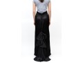 Spectacular Vintage Handmade Floor Length Black Satin Skirt, With A Bow Adorned Back