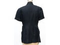 Chanel Boutique Navy Blue Vintage Double Breasted Linen Top, Size 40