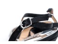 Badgley Mischka Stunning Black Satin And Rhinestone Peep Toe Stiletto Slingbacks, Size 10