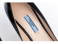 Prada Chic Black Saffiano Leather Stiletto Pumps, Size 41