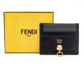 Fendi Black Stud And Hook Motif Credit Card Holder, With Box