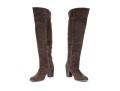 Bruno Ricci Fabulous Thigh High Brown Suede Chunky Heel Boots, Size 41