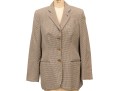 Giorgio Armani Classico Tan And Brown Houndstooth Three Button Blazer, No Size Tag