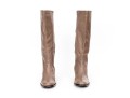 Delmain Beautiful Taupe Vero Cucio Leather Knee Length Boots, Size 10