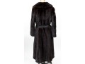 Striking Dark Brown Collared And Bellted Long Fur Coat