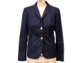 Akris Blue And Tan Trimmed Collared Blazer, Size 10