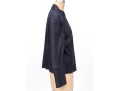 Akris Magnificent Navy Blue Fine Suede Moto Style Jacket, Size 10