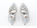 Badgley Mischka Stunning Silver Mesh Rhinestone Pumps, Size 10