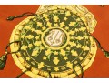 Hermes Classic Key Motif Green And Brown Toned Silk Scarf, With Box