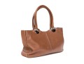 Tods Brown Pebbled Leather Top Handled Tote Bag