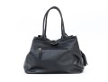 Courage B. Black Pebbled Leather Top Handled Tote Bag