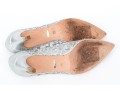 Badgley Mischka Stunning Silver Mesh Rhinestone Pumps, Size 10