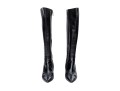 Gucci Chic Black Leather Zip Stiletto Knee High Boots, Size 9 1/2B