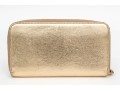 Ferragamo Striking Gold Metallic Leather Zip Wallet