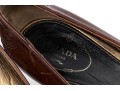 Prada Unique Brown Embroidered Leather Pumps, Size 41