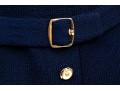 St. John Collection Navy Blue Button Front Long Knit Blazer, Size 4