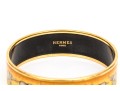 Hermès Striking Orange Toned Elephant Motif Bangle Bracelet, Please See Sizing Note