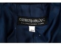 Giorgio Armani Vintage Black Label Blue Black Wool Herringbone Button Front Blazer, Size 42