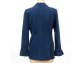 Alease Fisher Blue Cotton Bamboo Button Jacket And Dress Suit, Size 6