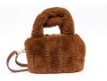 Free People Fun Brownish Orange Fuzzy Tote Bag