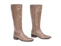 Delmain Beautiful Taupe Vero Cucio Leather Knee Length Boots, Size 10
