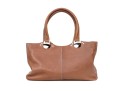 Tods Brown Pebbled Leather Top Handled Tote Bag
