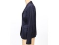 Akris Blue And Tan Trimmed Collared Blazer, Size 10
