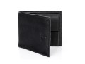 Prada Handsome Black Leather Billfold And Credit Card Holder, With Box