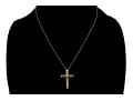 Tiffany & Co. Sterling Silver And 18k Handsome Ribbed Bound Cross, With Chain