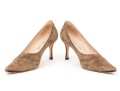 Manolo Blahnik Brownish Tan Suede Pumps, Size 41 1/2
