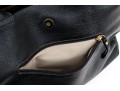 Courage B. Black Pebbled Leather Top Handled Tote Bag