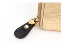Ferragamo Striking Gold Metallic Leather Zip Wallet