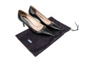 Prada Simple Black Leather Pumps, Size 41