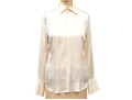 Ralph Lauren Black Label Lovely Ivory Silk Tuxedo Motif Blouse, Size 10