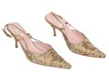 Prada Beautiful Lace, Fabric And Leather Slingback Pumps, Size 40