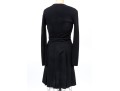 Valentino Miss V. Black Wool Knit And Pleated Long Sleeved Dress