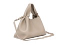 Polène Numéro Neuf Mini Taupe Pebbled Leather Top Handled Tote Bag