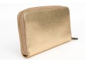 Ferragamo Striking Gold Metallic Leather Zip Wallet