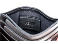 Fendi Black Stud And Hook Motif Credit Card Holder, With Box
